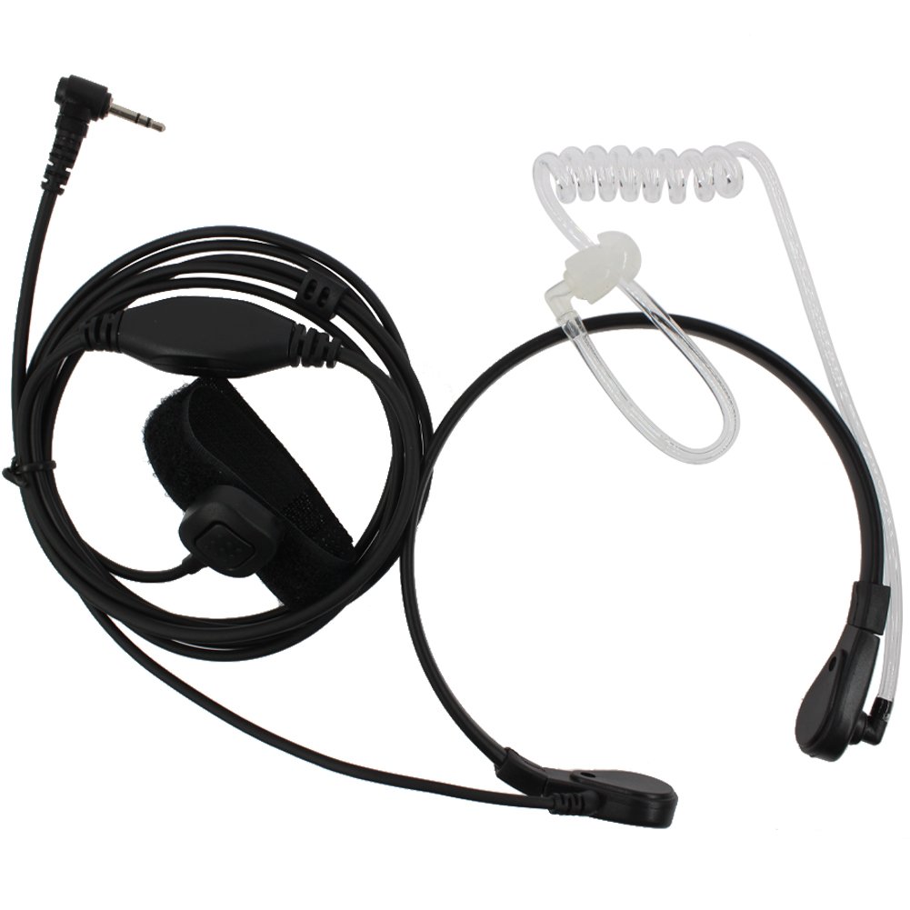 TENQ Throat Mic Covert Acoustic Tube Earpiece for Motorola Radios 1 PIN Walkie Talkie T6200