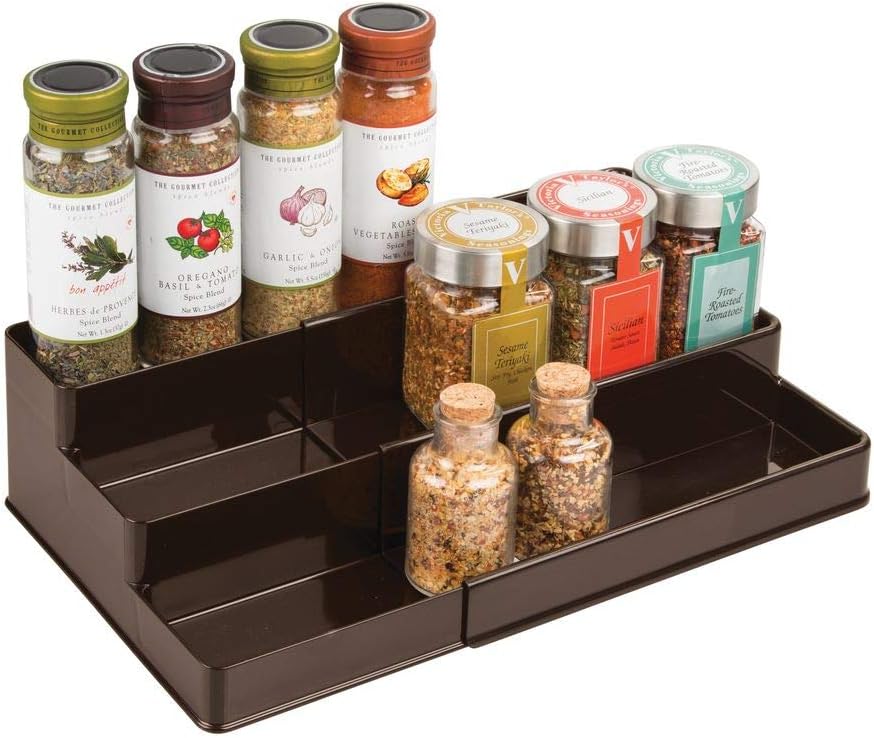 mDesign étagère à épices design présentoir à épices extensible pour