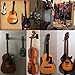 Guitar Ukulele Bass Mandolin Banjo Wall Mounts Hangers Black (set of 4)