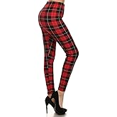 Leggings Depot High Waisted Plaid & Wild Print Leggings for Women - Plaid, Leopard, Snake Skin, Polka dot