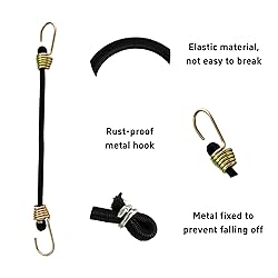AUXBC 20PCS 6Inch Mini Black Bungee Cords with