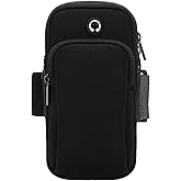 Phone Holder for Running, Universal Adjustable Arm Band Key Card Bag Fit Gym Jogging Hiking Running Exercise Walking Workout, Running Armband for Phone Under 7 Inch(Black)