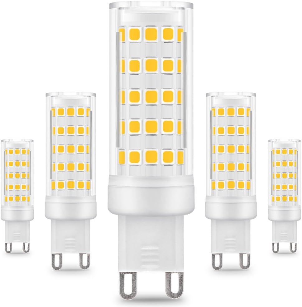 Prosperbiz Pursnic 5-Pack G9 LED Bulb - 8W / 650LM, Replace 75W Incendescent Bulbs, Warm White 3000K, 360° Beam Angle [Energy Class A+]