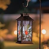 Solar Cardinal Lanterns Outdoor, Waterproof LED Hanging/Tabletop Lights for Patio, Yard, Pathway, Garden Decor