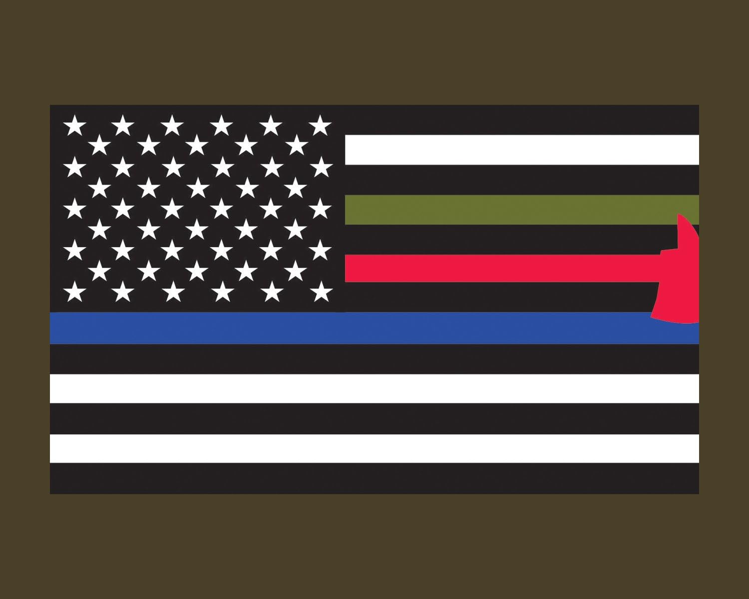First Responder Flag Vinyl Decal Paramedic Correctional Officer Military Police Fire Fighters Flag Decal Truck Window Stickers Flag