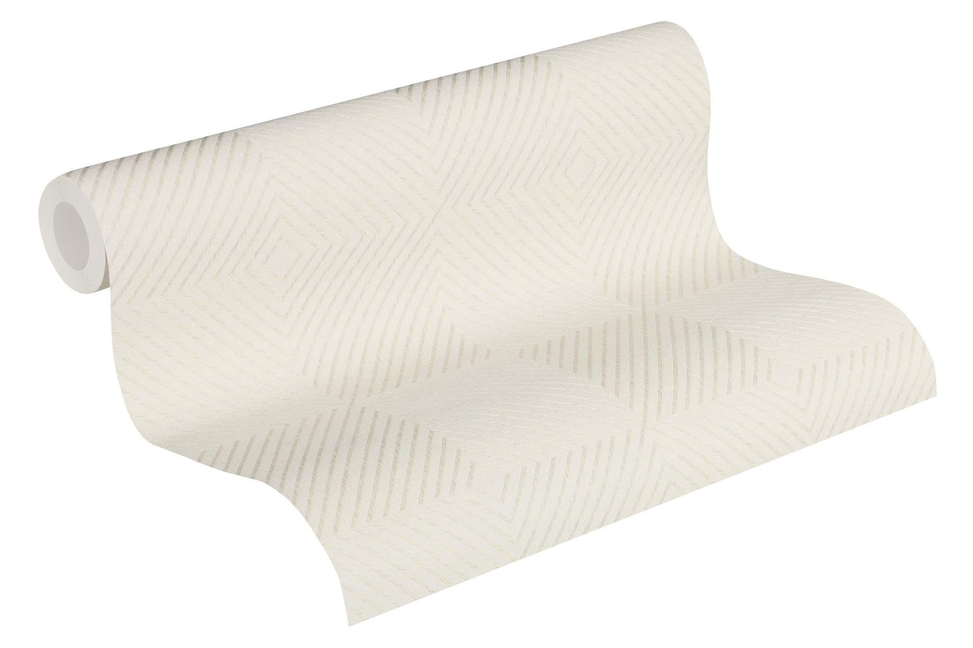 Livingwalls Geometric Wallpaper Metropolitan Stories Non-Woven Nils Olsson - Copenhagen 10.05 m x 0.53 m Creme Metallic Made in Germany 369263 36926-3