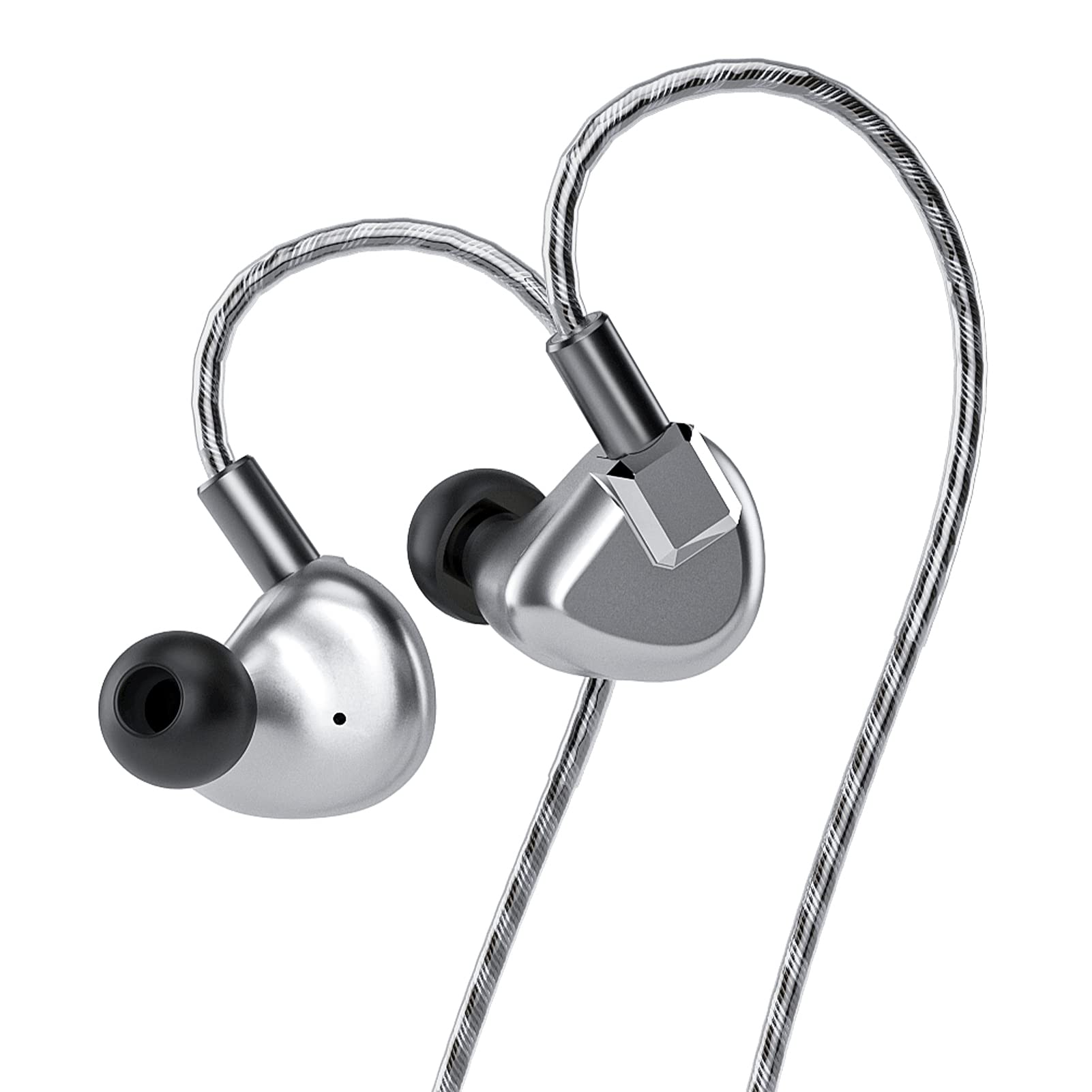 Letshuoer S12 in-Ear Earphone14.8mm Planar Magnetic Driver in Ear Monitors HiFi Wired Headphone with Detachable 2Pin Silver-Plated Monocrystalline Cable for Audiophile Musician(4.4mm, Silver)