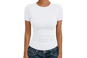 AUTOMET Womens Short Sleeve T Shirts Basic Summer 2025 Workout Tops Crew Neck Gym Crop Tops Trendy Y2K Clothes