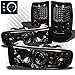 Xtune for 1994-2001 Dodge Ram 1500, 1994-2002 Ram 2500/3500 Smoked Halo Projector Headlights + LED Tail Lights 1997 1998 1999