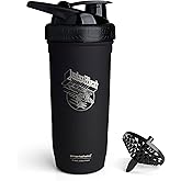 smartshake Rockband Reforce Stainless Steel Protein Shaker Bottle 900 ml | 30 oz - Leakproof Screw-on Lid - BPA Free - Non Insulated – Unisex (Judas Priest logo)