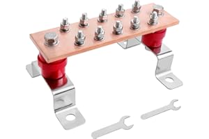 IHYTOON High quality 7.5 inch wall mounted copper ground rod kit, ground bus bar made of highly conductive copper with UL listed SM40 insulators, rated for Uimp up to 7.2KV and inhibits corrosion.（HYT-A003)