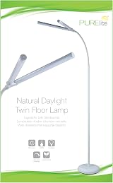 PURElite Natural Daylight Floor Lamp Twin Lights Flexible LED White view 7