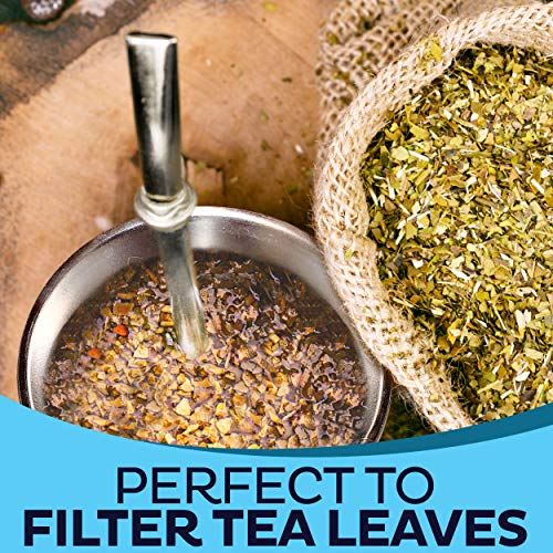 Yerba Mate Bombilla Straw Set of 2 with Cleaning Brush | Reusable Stainless Steel Straws | Bombilla Set for Mate Gourd/Cup | Premium Quality