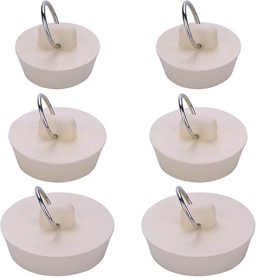 OOTSR 6 Pieces Rubber Sink Stopper Set Drain Stopper Plug with Hanging Ring for Bathtub, Kitchen