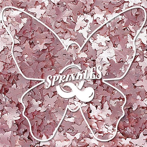 Natural Edible GMO Sugar Nuts Gluten Soy Free Glitter Butterfly (Pink)