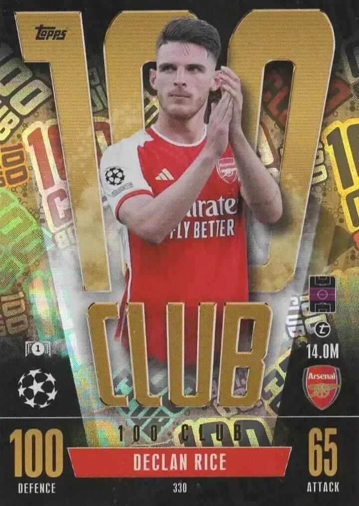 Match Attax Extra 2023 2024 Declan Rice 100 Club Trading Card