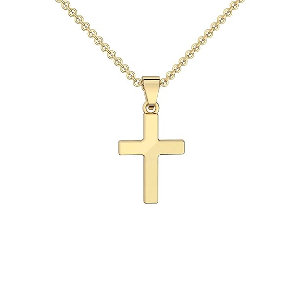 Kreuz Kette Gold 333 echt +GRATIS Etui+ Kinder Kreuzkette Kette mit Kreuz Kettenanhänger Anhänger Echtgold Goldkette Gelbgold