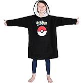 Pokémon Fleece Hoodie Wearable Blanket Kids Oversized with Sherpa Lining & Kangaroo Pocket