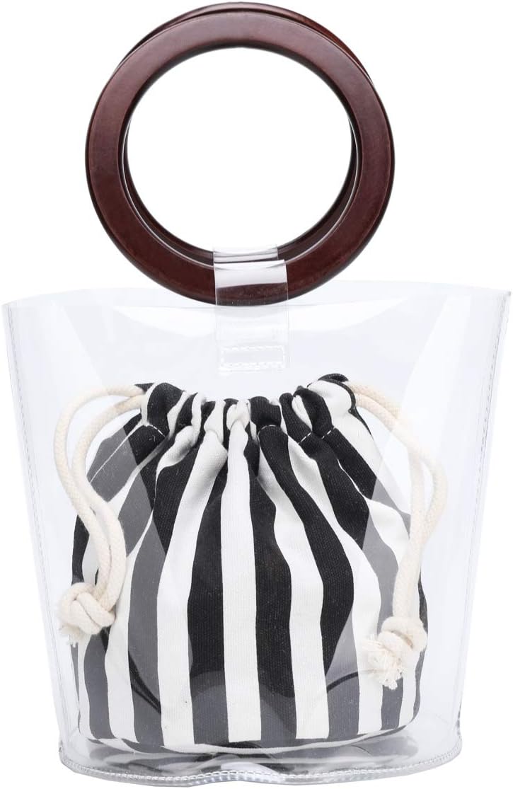 Lam Gallery Womens PVC Clear Purses and Handbags Transparent Bucket Bag for Work