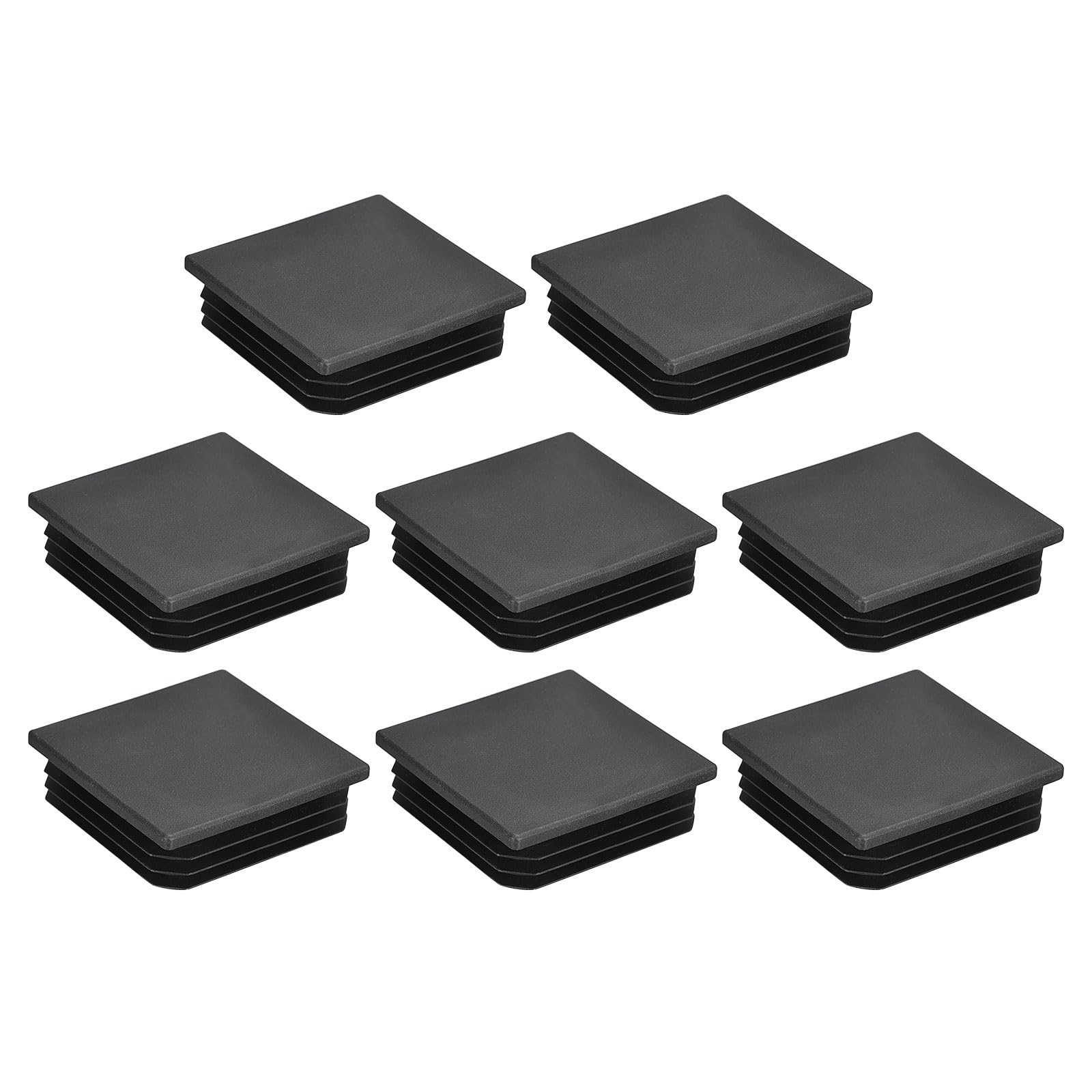 uxcell 8Pcs 70mmx70mm(2.76inch) Plastic Tubing Plug Square Post End Caps for Handrail Stair Newel Guardrail Tube Black