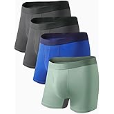 Auxo Mens Boxer Briefs Underwear Modal Breathable No Riding Up Moisture Wicking 4 Pack