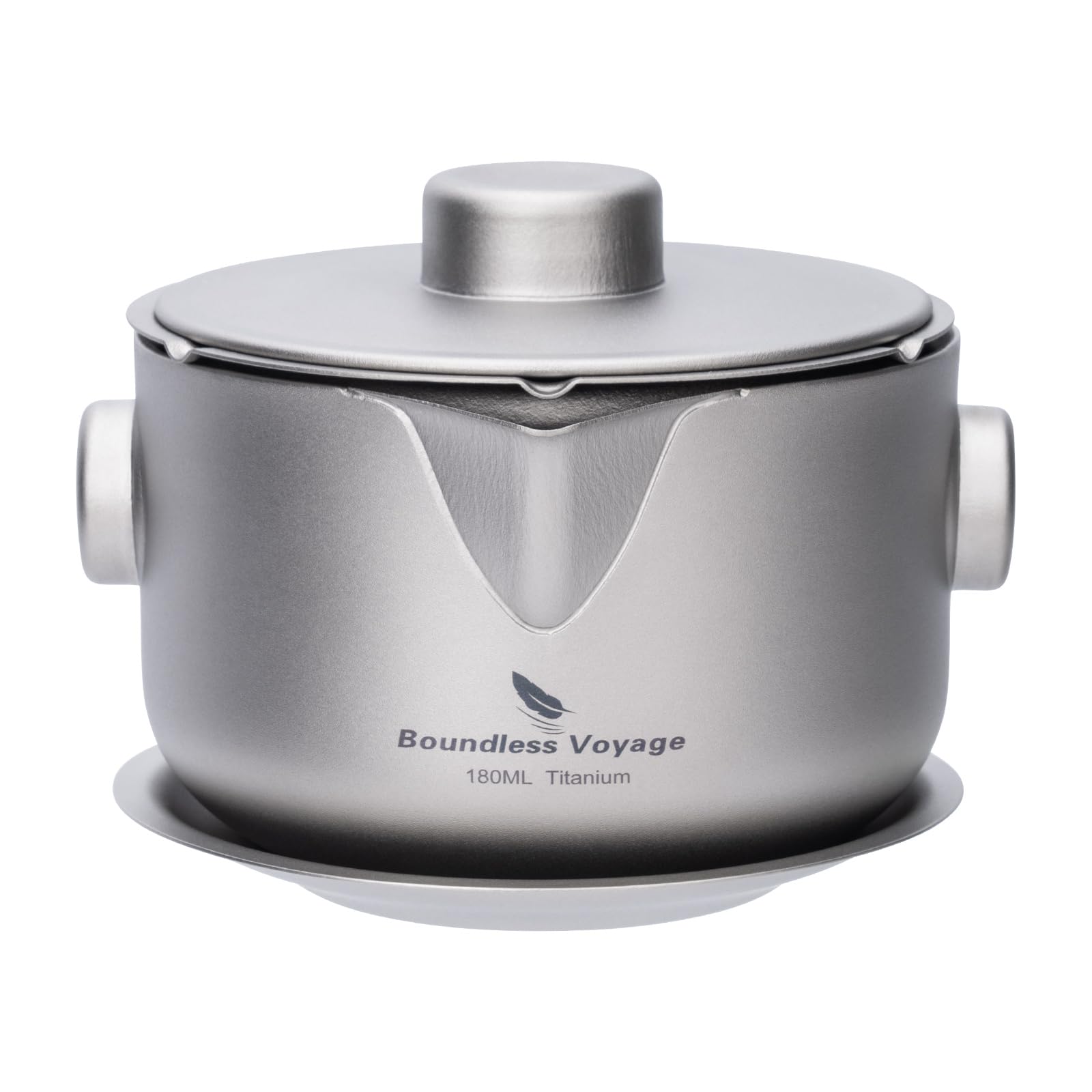 Boundless Voyage Titanium Double-Layer Tea Maker with Filter Lid Ultralight Teapot Anti-Scald Coffee Mug Drinkware for Camping Travel Office (Ti3136D-Teapot)