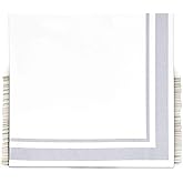 Gift Boutique Gray and White Cocktail Napkins – 120 Pack 5 x 5 Inch 3-Ply Disposable Lined Beverage Napkins for Parties, Weddings, Anniversaries, Events, and Special Occasions