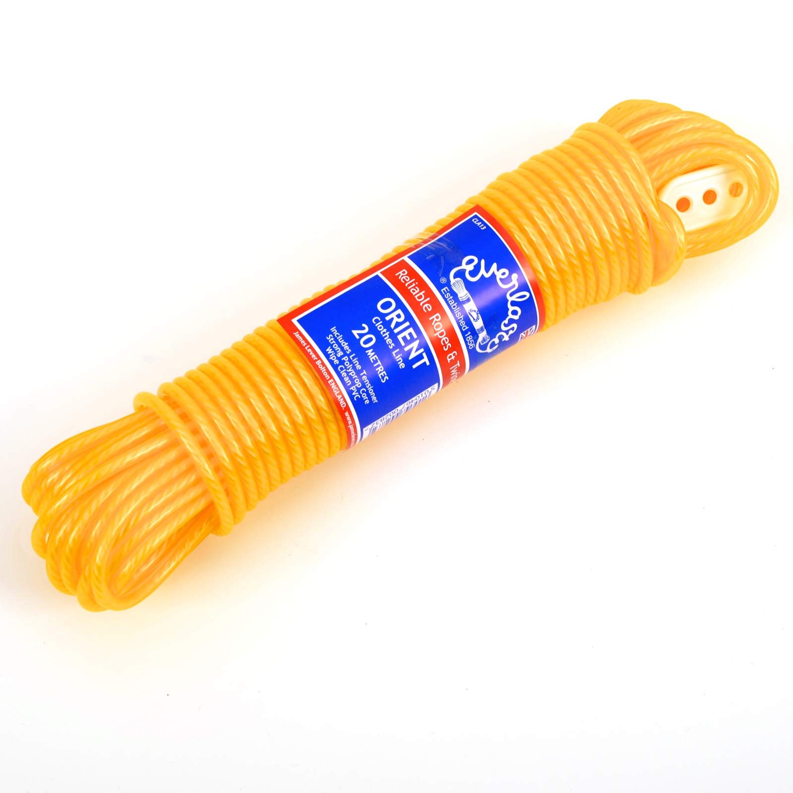 EVERLASTO Quality 20m 'Orient' PVC Clothes/Washing Line 4.8mm Thick (YELLOW)