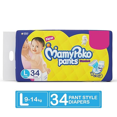 MamyPoko Pants Standard Diapers, Large (Pack of 34)