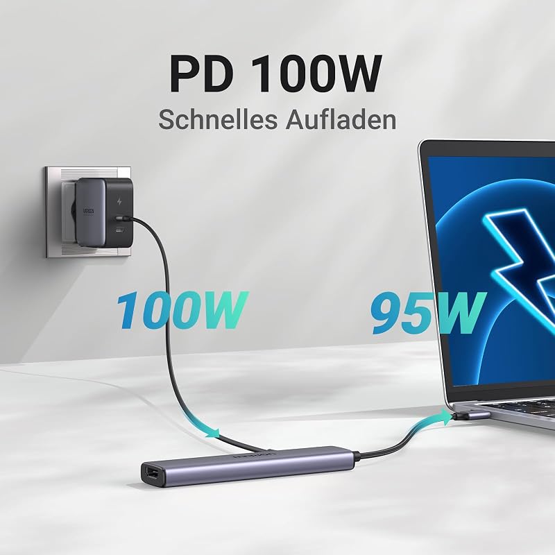 Revodok 105 USB C Hub 5Gbps, USB C Adapter 4K HDMI, Multiportadapter