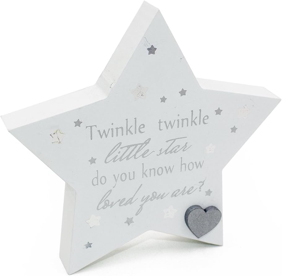 Baby Sentiment Mantel Plaque Twinkle Twinkle Little Star, White, 127 h 137 w 20 d mm