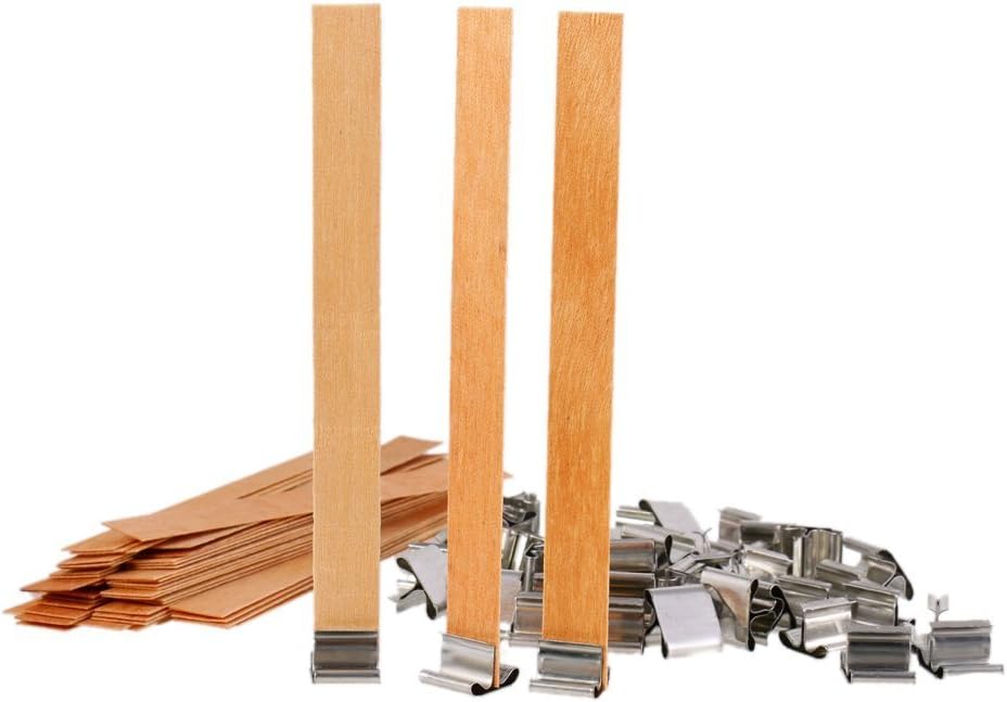 Veroda Wood Wick- Genuine Wooden Wicks for Candle Making DIY Candle 50 Sets (9cmx0.8cm)