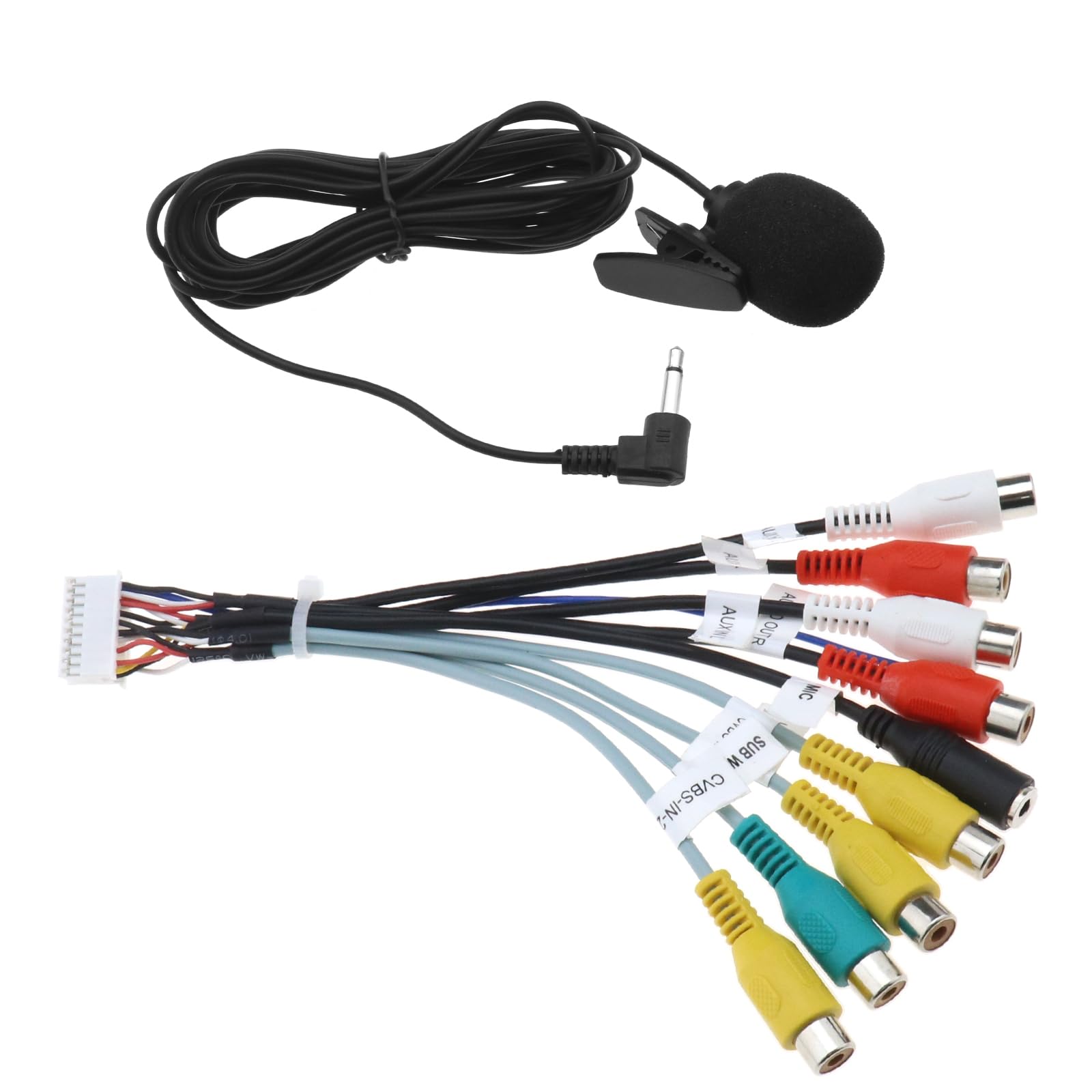 Be In Your Mind RCA Wiring Harness 20 Pin Adapter Car Stereo Output Input Extension Cable Accessories 18.5cm/7.28 Inch PVC