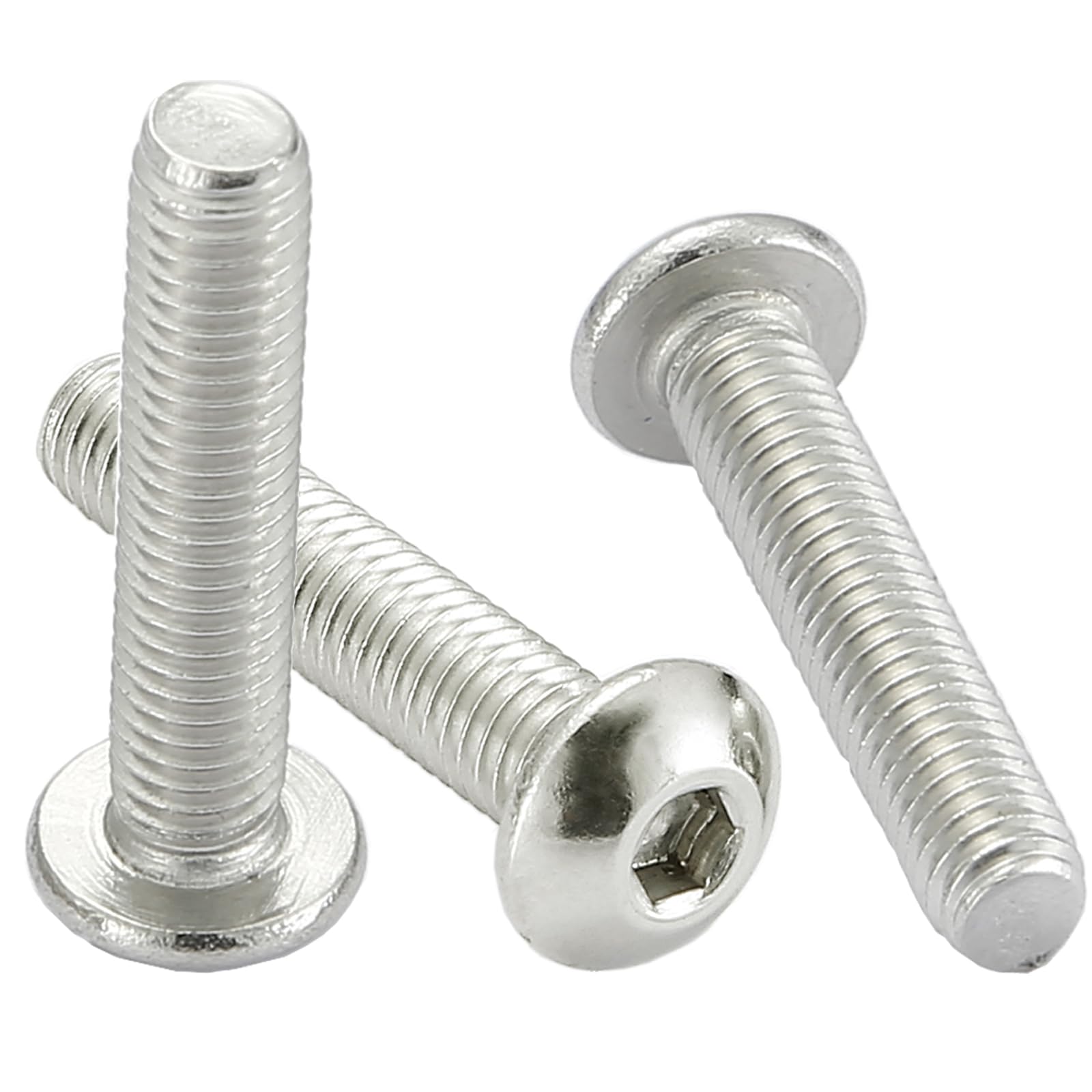 AMLOOPH M5 Bolts, M5 X 55mm Hex Socket Button Head Machine Bolts/Screws -5mm Fully Threaded A2 304 Stainless Steel Hex Long Socket Screws (Pack Of 10)