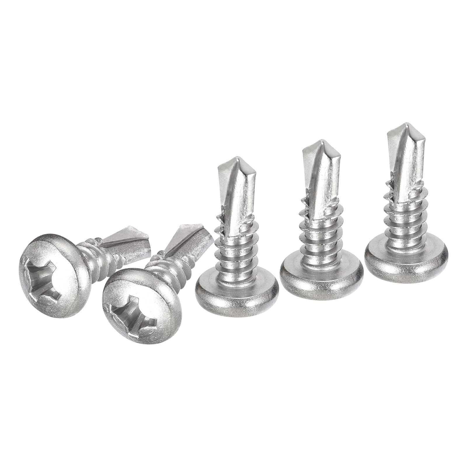 DTGN #14x3/4" Pan Head Self Drilling Screws - 50Pack - 410 Stainless Steel Phillips Drive Self Tapping Sheet Metal Screws