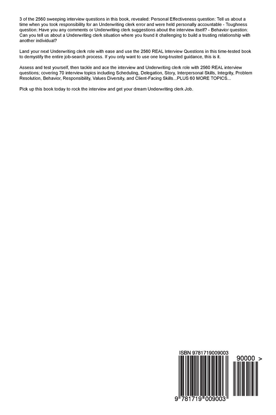 Underwriting Clerk Red Hot Career Guide 2560 Real Interview Questions Careers Red Hot 9781719009003 Amazon Com Books