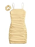SOLY HUX Girl's Ruched Sleeveless Bodycon Pencil
