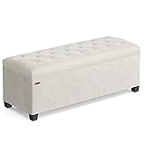 SONGMICS Velvet Storage Ottoman Bench, Foot Rest
