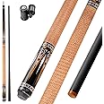 KONLLEN Carbon Fiber Pool Cue Stick 58-inch Professional Pool Sticks for Adults Full Carbon Technology Low Deflection Pool Cue Billiard Cues with 12.5mm Tip (Easy to Control, Pro Taper, Ultra-Smooth)