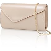 LIAPAWPAW Clutch Purse for Women, Trendy Leather Envelope Evening Bags & Chain, Formal Wedding Cocktail Prom Party Handbags