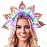 CAKURE LED Glow Headband - Light Up Halo Crown Headpiece for Women & Girls, Rave Festival Hair Accessories