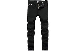Lanscadran Boy's Skinny Fit Ripped Distressed Stretch Fashion Denim Jeans Pants