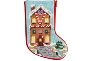ALICE PETERSON Stitch & Zip Gingerbread House Mini Stocking Needlepoint Kit