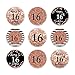Andaz Press Glitzy Faux Rose Gold Glitter Milestone Chocolate Drop Labels, Cheers to 16 Years, Sweet 16 16th Birthday or Anniversary, 240-Pack, Not Real Glitter, Kisses Party Favors