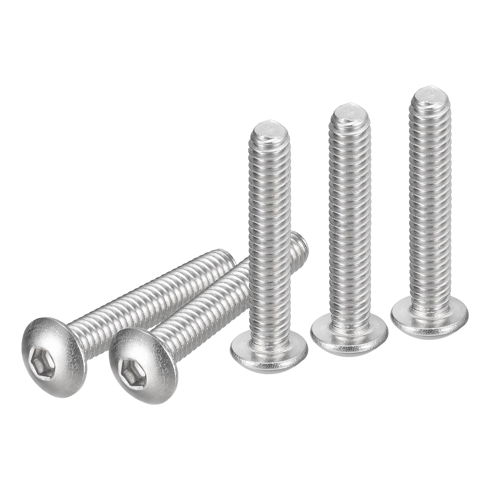 DTGN #8-32x1" Button Head Socket Cap Screws - 100Pack - Good for Machine - 304 Stainless Steel 18/8 - Hex Drive Full Thread UNC Fasteners — image 1