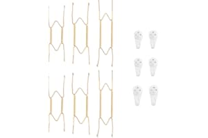 Bilillo 6 Pcs Plate Hangers for the Wall, 8/10/12 Inch Invisible Decorative Wire Plate Holders, Plate Hangers for Display Var
