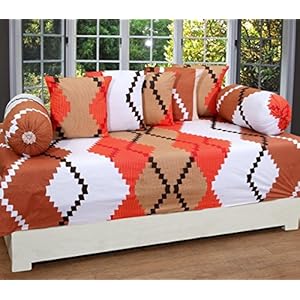 ZAINHOME Platinum Series Matrix Design 8-Pieces Cotton Diwan Set