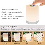DIWUJI LED Night Light Smart Bedside Lamp Dimmable USB Rechargeable RGB view 2