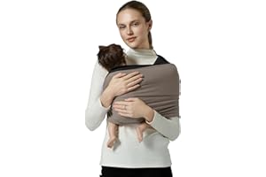 MISSWISDOM Baby Wraps Carrier, Baby Carrier Wrap Baby Wearing Wrap Newborn Wrap Carrier(7-30lbs), Baby Sling, Baby Carrier Sling for Newborn and Infant, Black+Brown