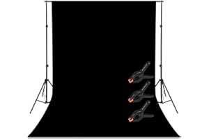 Zdada Black Backdrop Background for Photography - 6.5ftx10ft Black Photo Screen Backdrop for Photoshoot Photography Backgroun